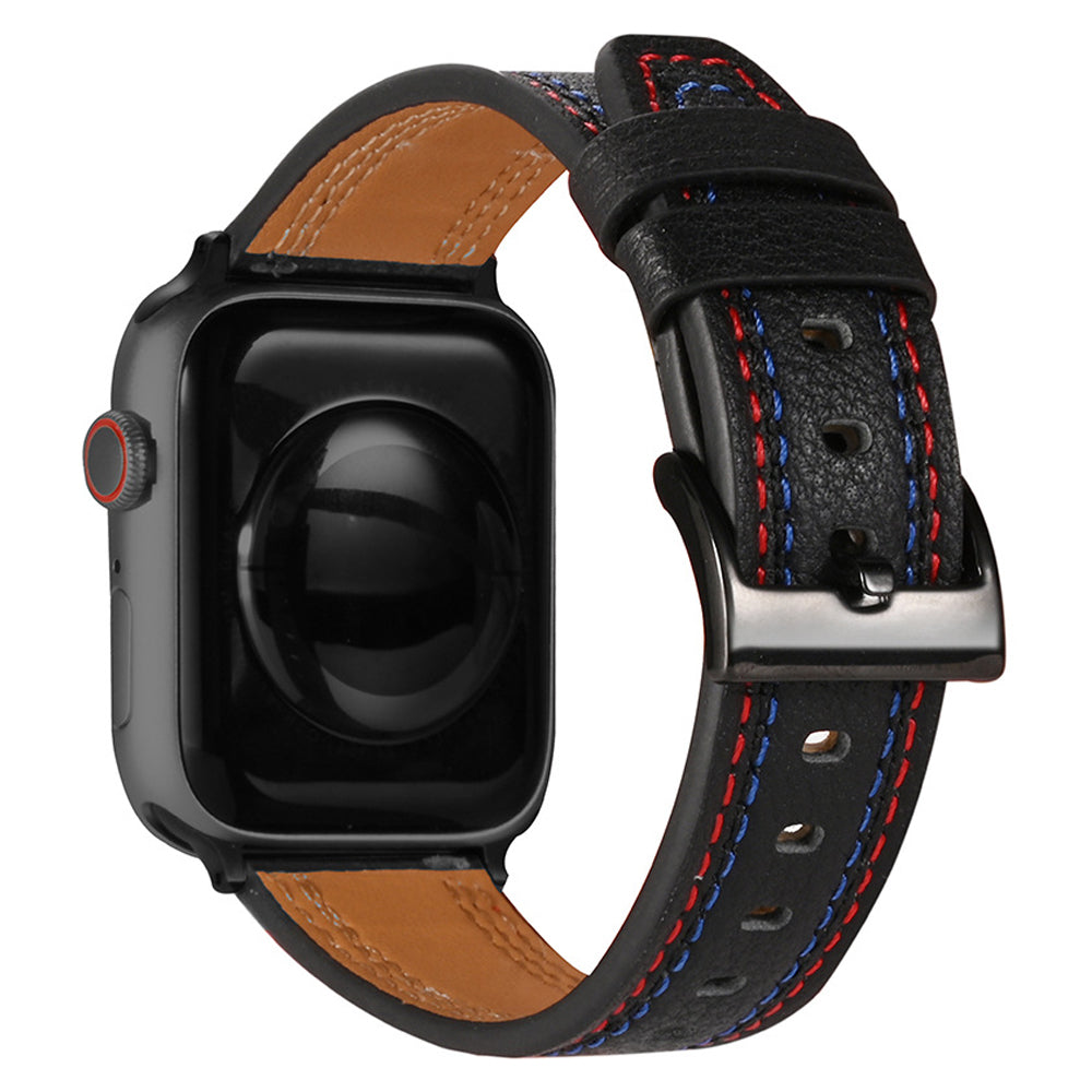 Genuine Leather Stitching Design Smart Bracelet Watch Strap Replacement for Apple Watch Ultra 2 49mm Series 9 45mm SE (2023) 44mm Series 3 2 1 42mm Apple Watch Series 6 5 4 SE 44mm SE (2022) 44mm Ultra 49mm Series 8 45mm 7 45mm Genuine Leather Stitching Design Smart Bracelet Watch Strap Replacement for Apple Watch Ultra 2 49mm Series 9 45mm SE (2023) 44mm Series 3 2 1 42mm Apple Watch Series 6 5 4 SE 44mm SE (2022) 44mm Ultra 49mm Series 8 45mm 7 45mm